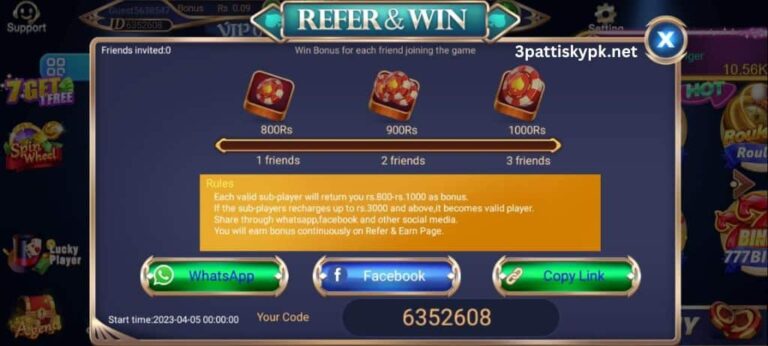 3Patti Sky Refer and Earn